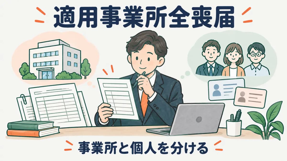 適用事業所全喪届の記入例|資格喪失届と分けて確認する書類と手順